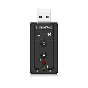 Внешняя звуковая карта Lesko USB Спартак 3D Sound 7.1 подключение наушников и микрофона к ноутбуку ПК