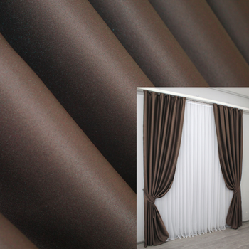 Комплект готових штор VR-Textil Блекаут Bruno XO № 1115ш Венге 100х270 см 2 шт (31-411)