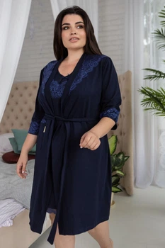 Халат бавовняний MiaNaGreen Хс1002 XL Синій