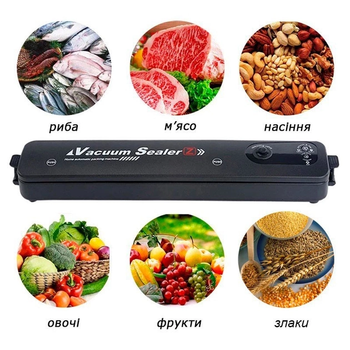 Вакуумный упаковщик для продуктов питания вакууматор Vacuum Sealer + 10 пакетов для вакууматора Черный (VAKU 168)