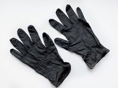 Нитриловые чёрные перчатки 5.5 гр для уборки Puritex 100шт.S