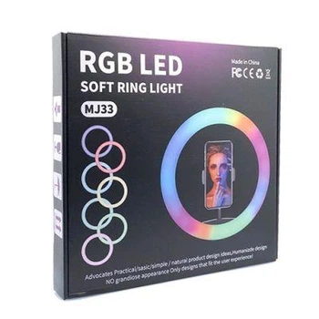 Кільцева лампа 220V MJ33 RGB 33 см (різнокольорова) Чорний (33MJKLCVLMP) TIN66