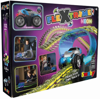 Tor samochodowy Smoby Flextreme Neon Set (3032161809175)