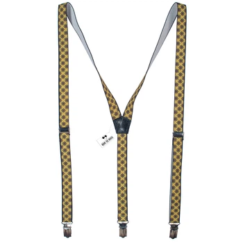 Подтяжки Bow Tie House желтые с оригинальным узором узкие Y1.5 см 08263