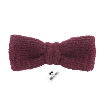 Метелик Bow Tie House в'язаний бордовий - вузький 09871
