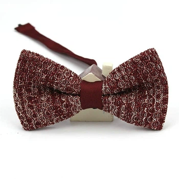 Метелик Bow Tie House в'язаний вишневий меланжевий 09984