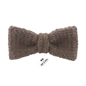 Метелик Bow Tie House в'язаний коричневий твідовий - вузький 09879