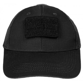 Бейсболка кепка Mil-Tec black 12317602 з липучкою та сіткою
