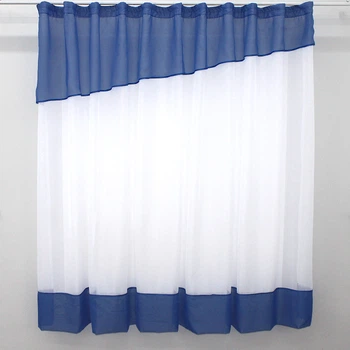 Кухонна фіранка VR-Textil № 047к синій з білим 270х170 см (50-295)