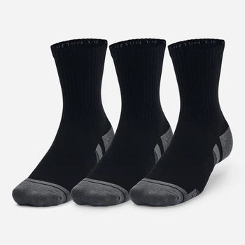 Набор мужских носков высоких хлопковых Under Armour UA Performance Cotton 3p Mid 1379530-001 коттон XL 3 пары Черный (196883995004)