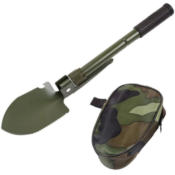 Многофункциональная складная штыковая мини лопата туристическая саперная Shovel Mini с чехлом Green
