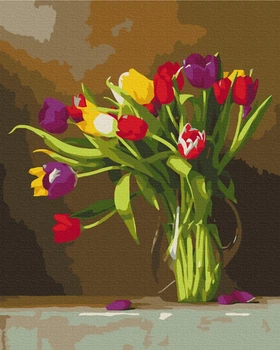 Картина по номерам Brushme Цветные тюльпаны 40x50 см BS51395