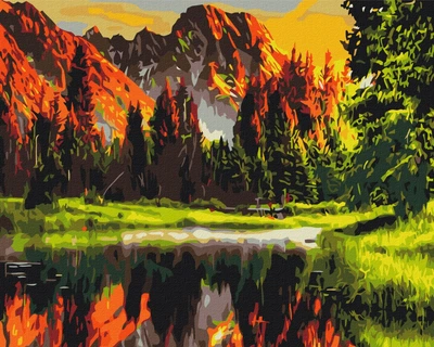 Картина за номерами Захід у гірській долині 40x50 BS3348