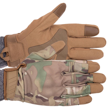 Рукавички тактичні із закритими пальцями Zelart Military Rangers 9878 розмір M Camouflage Multicam