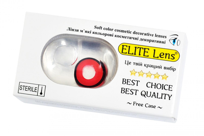 Контактные линзы цветные косметические ELITE Lens "Рэд ободок" 2 шт.