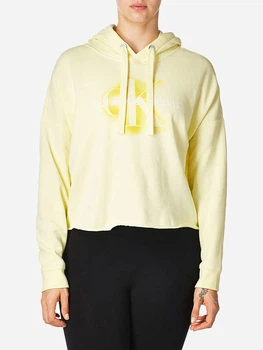 Худи теплое оверсайз женское Calvin Klein 103761112 XL Желтое (1159802107)