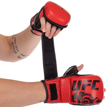 Перчатки для смешанных единоборств кожаные True Thai UFC Heroe 0487 размер M Red-Black