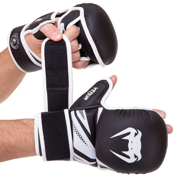 Перчатки для смешанных единоборств MMA Venum Heroe 3393 размер S Black-White