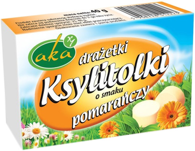 Drażetki pudrowe Aka 0% Cukru Pomarańcza 40 g (5908228012223)