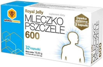 Suplement diety ApipolFarma Mleczko Pszczele 600 32 kapsułek (5907529110911)