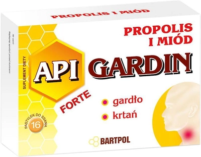 Suplement diety Bartpol Api Gardin Propolis Miód 16 tabletek (5907799203061)