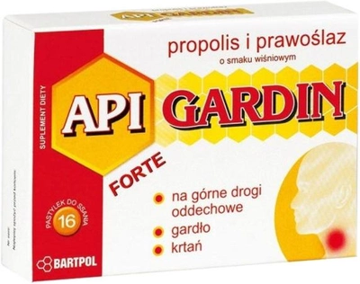 Suplement diety Bartpol Api Gardin Forte Propolis Smak Wiśniowy 16 tabletek (5907799203191)