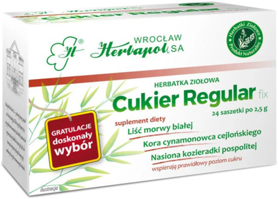 Herbatka ziołowa Herbapol Cukier Regular fix 24 saszetki (5906014221507)