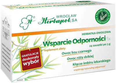 Herbatka ziołowa Herbapol Wsparcie Odporności 24 saszetki (5906014221804)