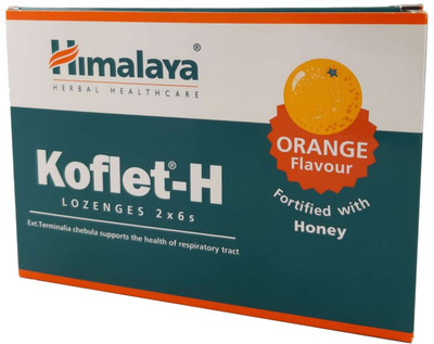 Suplement diety Himalaya Koflet-H Tabletki Do Ssania Pomarańcza 12 szt. (8901138834913)