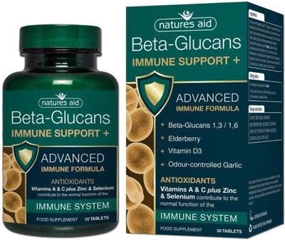 Suplement diety Natures Aid Beta Glukan Odporność 30 tabletek (5023652291034)