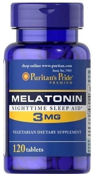 Дієтична добавка для сну Puritans Pride Мелатонін 3 мг 120 таблеток (74312179037)