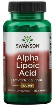 Suplement diety Swanson Ala-Kwas Alfa Liponowy 100 mg 120 kapsułek (87614019826)