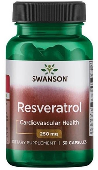 Дієтична добавка уповільнює старіння Swanson Resweratrol 250 мг 30 капсул (87614025308)
