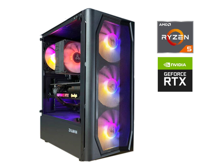 Игровой ПК Zalman N4 Tower NEW / AMD Ryzen 5 5600 NEW (6(12) ядер по 3.5-4.4 GHz) / 32GB DDR4 NEW / 500GB SSD NEW / GeForce RTX 3070 Ti GameRock OC, 8 GB GDDR6X, 256-bit / 750W NEW б/у