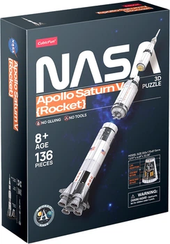 Puzzle 3D Cubic Fun Rakieta Apollo Saturn 136 elementów (6944588210595)