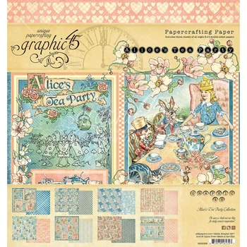 Набор для скрапбукинга Graphic 45 Alice's Tea Party, 20х20 см, 8 листов, G4502358