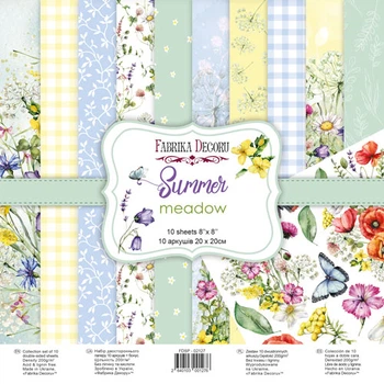 Набір двостороннього паперу для скрапбукінгу Фабрика Декору, Summer Meadow 20x20 см, 10 аркушів, FDSP-02127