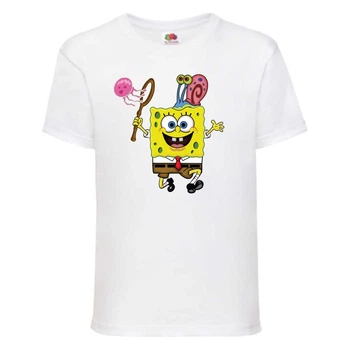 Футболка Спанч Боб 28 (Sponge Bob) белая 152 см