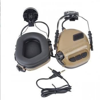 Активные наушники EARMOR M31H mod3 ORIGINAL для шлема, каску FAST Койот (M31H-CB/ARC-MOD3)