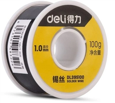 Припойная проволока оловянная припой для пайки Deli 100 г DL395100