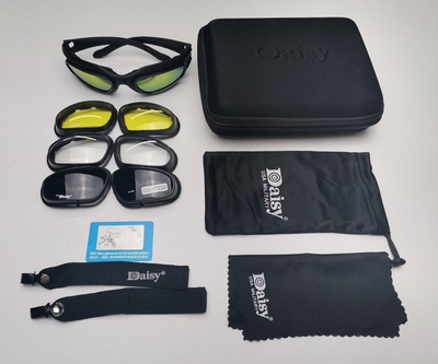 Тактические очки с поляризацией велосипедные спортивные DAISY С5 4 комплекта сменных линз чехол (ol-4c5)