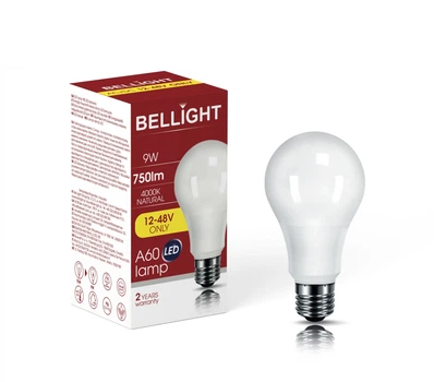Светодиодная лампа низковольтная LED A60 12/48V 9W E27 4000K