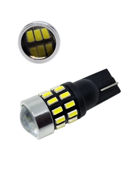 Светодиодная лампа&nbsp;Т10 W5W 30 SMD 3014 с драйвером и линзой 12V Белая (10366)