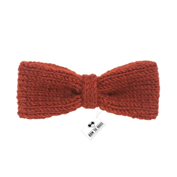 Метелик Bow Tie House в'язаний спицями терракотового кольору-ручна робота-вузький 08658