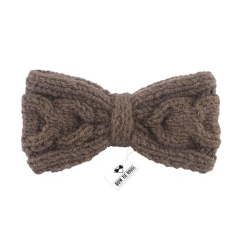 Метелик Bow Tie House в'язаний коричневий твідовий - з візерунком 09877