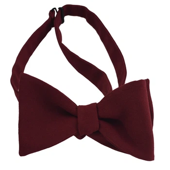Бордова Bow Tie House однотонна краватка-метелик класичної форми - габардин 07392
