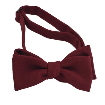 Бордова Bow Tie House однотонна краватка-метелик вузької форми - габардин 07398