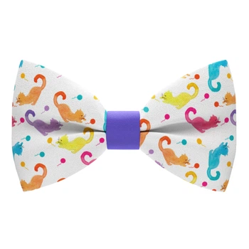 Бабочка Bow Tie House яркая фиолетовая с кошечками 08340