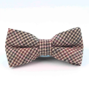 Метелик Bow Tie House шерстяний коричнево-червоний твідовий в дрібну клітку 08971