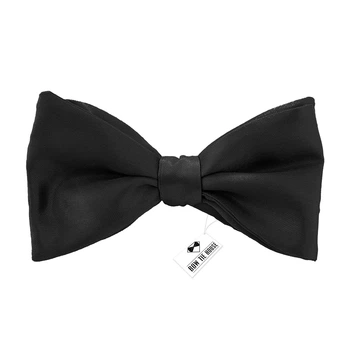 Галстук-бабочка Bow Tie House атласная самовяз черного цвета 00322
